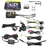 Layar IPS 1080P Tahan Air Kamera Dasbor Sepeda Motor Lensa Ganda Kamera Depan/Belakang Kaca Spion Perekam Video DVR Moto Penglihatan Malam