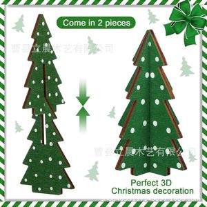 Wooden <b>Christmas</b> <b>Tree</b> Ornaments <b>Mini</b> Solid Wood Painted Tiered Decor Home <b>Christmas</b> Decoration - Product Image 4