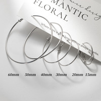 Boucles d'oreilles créoles grandes et rondes Mylove personnalisées en argent sterling 925, finition polie, style classique minimaliste, vente en gros