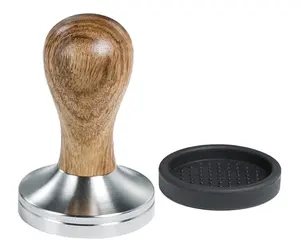 51Mm Cà Phê Tamper Espresso Báo Chí Với Tamper Mat 51 Tamper Với 304 Cơ Sở Thép Không Gỉ Tay Cầm Bằng Gỗ Barista Espresso Máy