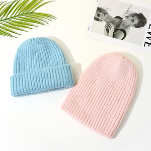 Qualité supérieure Angora fourrure tricoté Mohair Double couche Beanie chapeau casquette mode hiver 3D broderie point pour les affaires de plage - Product Image 4