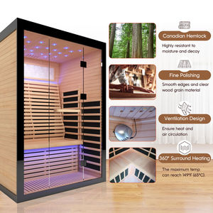 Sauna Tradicional de Madera de Hemlock para 1-2 Personas, Sauna de Vapor Seco con Infrarrojos Lejanos para el Hogar, Venta Directa de Fábrica - Product Image 5