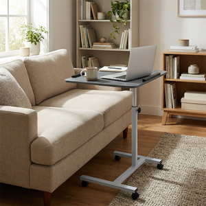 Mesa Auxiliar Neumática Ajustable en Altura, con Ruedas, para Cama, Café, Portátil, Ergonómica, para Oficina y Trabajo - Product Image 2