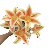 Realistische 9-Köpfige Seiden-Lilien für Abschlussfeier, Hochzeit, Wohnzimmerdekoration, Kunstblumen-Bogen und Blumenarrangements