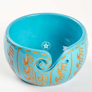 Premium Wooden Yarn Bowl For Knitting And Crochet, Large Size 7 inches by 4 inches, Durable and Portable Yarn Storage