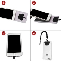 Porte-clés en fil téléphonique avec attache de sécurité, lanière élastique en PU pour téléphone portable avec patch