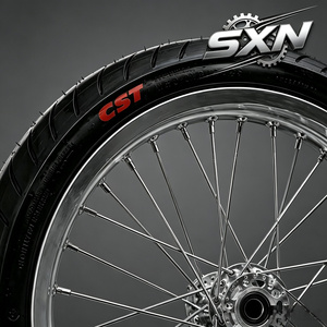ชุดล้อซุปเปอร์โมโตขนาด <span class=keywords><strong>17</strong></span> นิ้ว <span class=keywords><strong>1.60</strong></span> 2.15 พร้อมยาง CST สำหรับรถมอเตอร์ไซค์ไฟฟ้า Sur-Ron Light Bee สีเงิน อลูมิเนียม CNC - Product Image 1