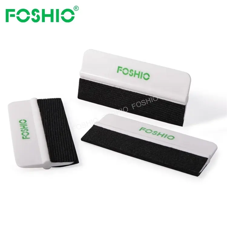 Foshio Custom Logo Chrom Weiß Stoff Filz Rakel Detailer Auto Vinyl Verpackungs werkzeuge