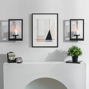 LANJO Modern Wall <b>Candle</b> Holder Black <b>Candle</b> Wall <b>Sconces</b> Pillar Holder-Black Wall Decorations - Product Image 5