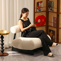 Fauteuil de détente moderne en bois massif, fauteuil d'appoint rembourré, siège de salon pour le salon