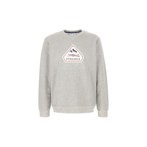 Pyrenex-Sweat-shirt gris en coton à manches longues et coupe oversize avec logo imprimé sur la poitrine - Product Image 1