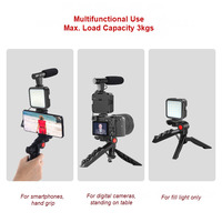 Kit de vlogging Takenoken pour smartphone, microphone vidéo et audio avec support de téléphone, mini trépied compatible iPhone et Android pour les selfies