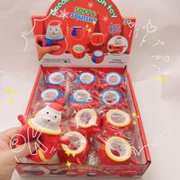 Jouet en peluche de Noël Père Noël à presser, en forme de canette dorée, pour garçons et filles de 5 à 7 ans, anti-stress, en promotion