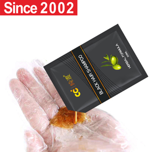 Precio al por mayor Etiqueta Privada semipermanente a base de hierbas negro tinte para el cabello champú sin amoníaco que cambia el cabello gris a la forma de crema negra - Product Image 5