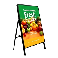 YTSF-A20 Panneau publicitaire vertical en aluminium ultra-mince personnalisé pour magasin de fruits, support de sol étanche, affichage vertical, panneau 'A'