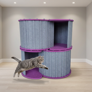 Villa pour <span class=keywords><strong>chat</strong></span> en fibre de polyester de luxe, maison pour animaux à 2 étages pour 1 à 2 chats - Product Image 2