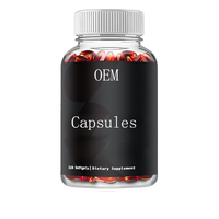 Gélules d'astaxanthine et d'huile de krill en marque blanche OEM, mélangées à de l'huile de coco, capsules de nutriments antioxydants pour les soins quotidiens des hommes et des femmes