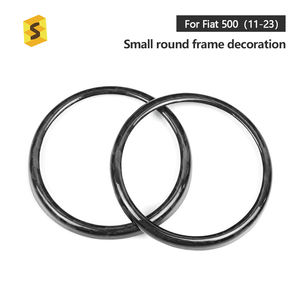 Caja circular pequeña Shasha Carbon Gear, accesorios interiores de fibra de carbono Real para <span class=keywords><strong>Fiat</strong></span> Abarth 500 - Product Image 2