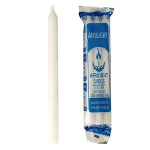 Candela di cera di paraffina bianca a buon mercato/candela per uso domestico scanalata in stick/velas/bougies