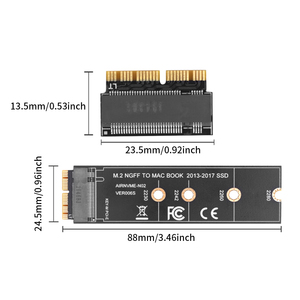 TISHRIC M.2 NGFF para <span class=keywords><strong>MAC</strong></span> <span class=keywords><strong>Book</strong></span> 2013-<span class=keywords><strong>2017</strong></span> SSD Riser Card M.2 Interfaz PCIE para Macbook <span class=keywords><strong>Pro</strong></span> <span class=keywords><strong>2017</strong></span> A1708 M.2 NVME KEY-M - Product Image 6
