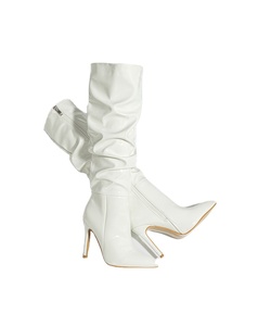 2026 Over the Knee <b>Boots</b> Women Fashion Pointed Black Side Zipper Stiletto Heels Women Shiny Pleated High Heels - Product Image 6