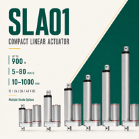 Actionneur linéaire électrique compact 900N 12V 24V CC, course personnalisée 10-1000mm, vitesse 5-80mm/s avec interrupteur de fin de course, capteur Hall et potentiomètre