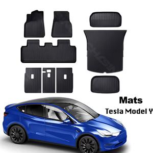 Bonne qualité tous temps pour Tesla modèle Y couverture de siège arrière tapis de <span class=keywords><strong>protection</strong></span> tapis de sol en <span class=keywords><strong>caoutchouc</strong></span> tapis de <span class=keywords><strong>coffre</strong></span> pour <span class=keywords><strong>voiture</strong></span> - Product Image 1