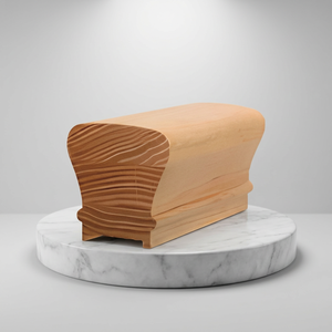 Main courante en bois de chêne blanc non fini avec pièces d'escalier à fillet réglable, logo personnalisé, écologique et de haute qualité pour toute escalier - Product Image 1