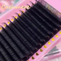 Extensions de Cils Vison Cachemire Noir Mat en Gros, Fournitures et Plateaux de Cils Volume Individuels, Marque Privée