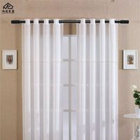 Tringle à rideaux noire en métal robuste, système double réglable pour rideaux transparents et occultants
