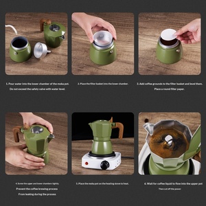 Cafetière Moka Moderne Minimaliste à Double Valve et Triple Infusion, Petite Machine à Café Italienne pour la Maison, Vente en Gros Usine - Product Image 2