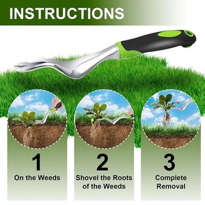 Herramienta desmalezadora manual para jardín, herramienta para remover malas hierbas con mango ergonómico para eliminación de malezas y trasplante en tierras de cultivo - Product Image 3