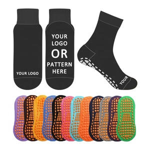 Populaire anti-dérapant antidérapant adulte enfants <span class=keywords><strong>Trampoline</strong></span> <span class=keywords><strong>Park</strong></span> chaussettes personnalisé athlétique coton Polyester Sport Grip <span class=keywords><strong>chaussette</strong></span> - Product Image 1
