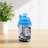 Bouteilles d'eau intelligentes 3D écologiques de 550 ml pour enfants, avec couvercle sûr pour la rentrée scolaire