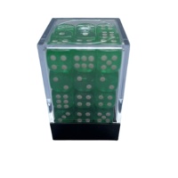 Dés transparents à coins ronds carrés de 12mm Pip 36pcs emballés dans une boîte PS en plastique transparente