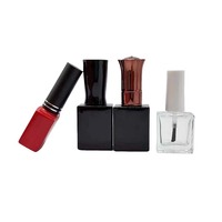 Bouteille en verre vide carrée givrée personnalisée pour vernis à ongles, 12 ml, avec pinceau et capuchon, impression de logo personnalisée, vente en gros