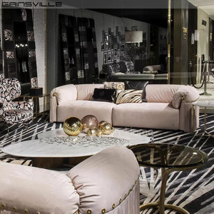 Mobilier haut <span class=keywords><strong>de</strong></span> gamme Villa <span class=keywords><strong>de</strong></span> luxe moderne brun chocolat canapé 2 places en cuir véritable nubuck - Product Image 1