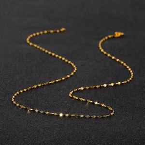 Collana in Oro Massiccio 18K con Brillantini, Catena Piatta in Oro 18K, Gioielli di Moda per Donne - Product Image 1