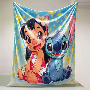 Bonitos diseños populares 3D <span class=keywords><strong>Stitch</strong></span> dibujos animados impreso 100% poliéster tejido polar <span class=keywords><strong>manta</strong></span> baja Moq logotipo personalizado foto mantas - Product Image 2