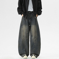 Jeans pour hommes et femmes de style couture haut de gamme, élégants et décontractés, de style américain, avec pantalon large et incurvé