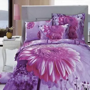 Fashion design rose flower printed romantic duvet 3d bed cover set