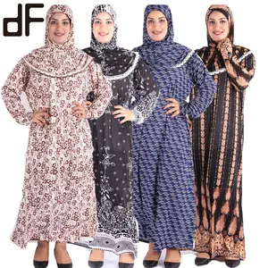 Donne del pannello esterno di lunga musulmana arabo culto floreale robe calico poliestere musulmano di modo floreale robe