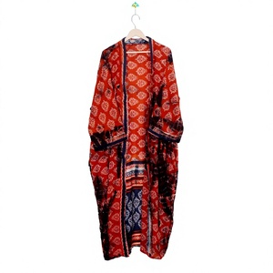 Robe Kimono en coton imprimé Floral pour femme, robes de mariée, taille libre, vêtements de plage, pour demoiselle d'honneur, teinture à la main, nouvelle collection - Product Image 1