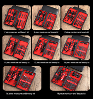 Ensemble d'outils de manucure classique professionnel de 18 pièces en acier inoxydable, kit de coupe-ongles avec étui et emballage en boîte de couleur pour hommes et femmes