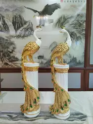 Figura de Pavo Real Vertical 2026, Estilo Europeo, 70 cm, Resina, Galvanoplastia, Estatua de Pavo Real, Decoración para el Hogar, Figura Decorativa para Interiores - Product Image 5