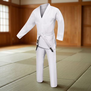 Pantalones Cortos Blancos Uniformes de Spandex/Poliéster Transpirables de Corte Regular Unisex para Artes Marciales - Product Image 3