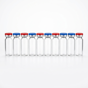 Medical Two-Tone Red & Blue Easy Tear Flip Off Lids for Peptide Biotech Lab Glass Xilin Vial Specimen Classification Storage - Product Image 2