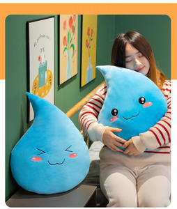 Creativo lindo azul gota de agua juguetes de peluche Super suave niños dormir calmante gota de agua muñecas de tela - Product Image 4