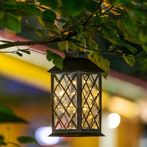 Solar Lantern With <b>Led</b> <b>Lights</b> Ip54 Outdoor Garden Hanging Decor <b>Light</b> <b>Sensor</b> Powered Plastic Body - Product Image 3