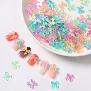 Popular resina 3D 100 Uds caramelo Kawaii Aurora Bow estilo uñas diamantes de imitación joyería arte Decoración Accesorios suministro - Product Image 1